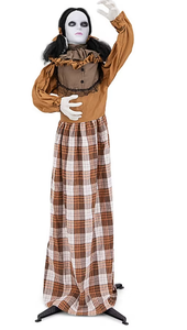 lot 140 image: Boyel Living Spooky Jump-Scare Halloween Animatronic Haunted Woman with Red Eyes and Sound Activation 5.4ft