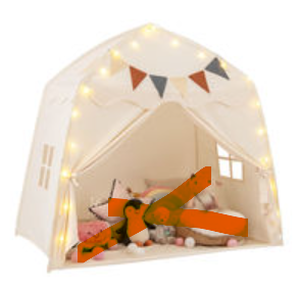 lot 374 image: COSTWAY TP10258 Kids Play Tent (Toys In Photo Not Included)