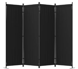 lot 308 image: Room Divider, 4 Panel Folding Privacy Screen, 88 Portable Separating with 3 Metal Feet, Partition Room Dividers, Lightweight Freestanding Wall Divider Screen for Office Bedroom Hospital(Black)