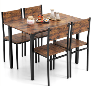 lot 315 image: Giantex Dining Table Set for 4, 5-Piece Kitchen Table Set with Dinner Table, Dining Chairs