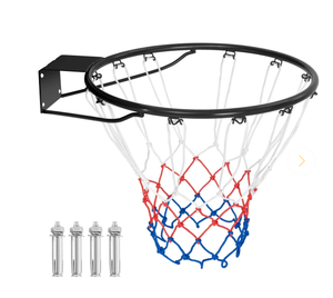 lot 320 image: 18 Inch Basketball Rim Goal Replacement with All Weather Net and Mounting Hardware-Black