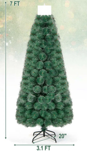 lot 42 image: Costway 7 FT Pre-Lit Fiber Optic Christmas Tree Xmas Decor (Missing Adaptor)