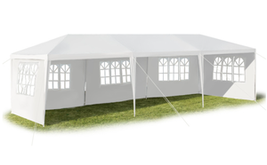 lot 179 image: Costway 10 x 30 Feet Canopy Tent with 5 Removable Sidewalls for Party Wedding Appears Complete (USED, Appears Complete Maybe Missing Parts, Pieces, or Hardwear)