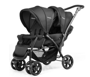 lot 180 image: Costway BB5638BK Foldable Lightweight Front Back Seats Double Baby Stroller, Black