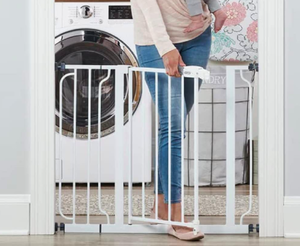 lot 353 image: Regalo 38.5-Inch Extra Wide Baby Gate  Pressure Mount Baby and Pet Safety Gate for Bottom of Stairs & Doorways 29-38.5W x 30H