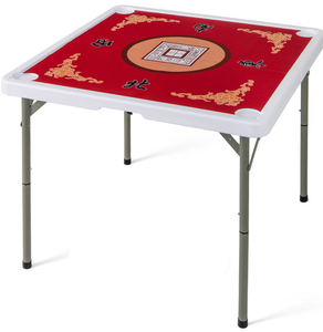 lot 383 image: Costway Red Folding Mahjong Table with Cup Holder 90 x 90 x 74cm