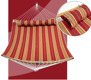 lot 490 image: Costway Store Costway Hammock with Pillow, Red 132 x 55.5 (L x W)