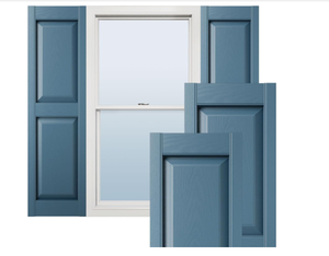 lot 49 image: Ekena Millwork Lifetime Vinyl LP2S14X05500CB Standard Two Equal Panel Vinyls, Raised Panel Vinyl Shutters, wInstallation Shutter-Loks & Matching Screws (Per Pair), 14.75W x 55H, Classic Blue