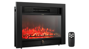 lot 63 image: COSTWAY Electric Fireplace Inserts 28.5-inch Wide, 750W1500W Wall Recessed and Freestanding Fireplace with 3 Flame Colors, 5 Brightness Settings, 8H Timer, Remote Control, Heater for Indoor Use