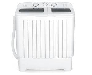 lot 68 image: COSTWAY Portable Washing Machine, Twin Tub 20 Lbs Capacity, Compact Laundry Washer(12 Lbs) and Spinner(8 Lbs), Durable Design, Timer Control, Perfect for RV, Apartments and Dorms, GreyWhite