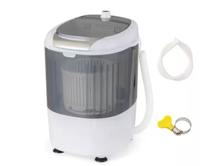 lot 74 image: Costway 5.5 lbs. 0.6 cu. ft. Top Load Washer Portable Mini Compact Washing Machine in Gray Dryer Gravity Drain
