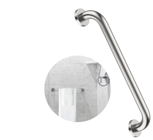 lot 462 image: LOT OF 2 16 Inch Shower Grab Bar Satin Brushed Nickel, ZUEXT Stainless Steel Safety Grab Bar Handle, Bathroom Balance Bar, Safety Hand Rail Support - Handicap