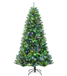 lot 472 image: GOFLAME 6ft Artificial Christmas Tree, Pre-lit Xmas Tree 9 Lighting Modes w 845 PVC Branch Tips & 350 Color-Changing LED Lights, Holiday Festival Decoration Tree with Remote Control and Metal Stand