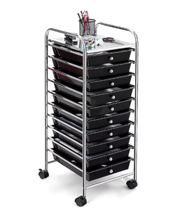 lot 478 image: Costway 10 Drawer Rolling Storage Cart Scrapbook Paper Office School Organizer Black