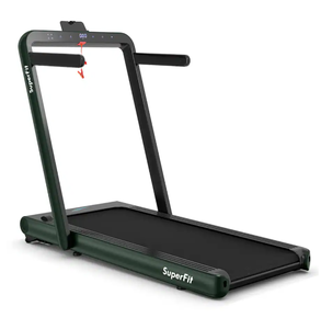 lot 8 image: Costway - 4.75HP 2 In 1 Folding Home Treadmill with Remote APP Control - Green Length  67 inches Width 34 inches Height  8 inches