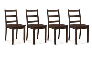 lot 18 image: ERGOMASTER Wooden Dining Chairs Set of 4, Farmhouse Kitchen Chairs with Back for Restaurant Dining Room, Brown 16D x 16W x 33.5H