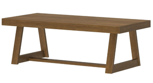 lot 25 image: PlankBeam Classic Rectangular Coffee Table, 54 Inch Farmhouse Coffee Table, Center Table, Small Living Space Tea Table, Pecan Wirebrush 54D x 24W x 17.75H (Maybe Missing Hardware. Minor Transit Damage)