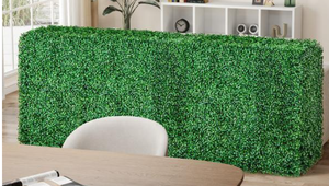 lot 215 image: Costway Faux Greenery Room Divider Decorative Privacy Screen Fence Hedge Wall 34 x 14 x 32.5