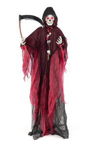 lot 245 image: Boyel Living 8ft Sound-Activated Grim Reaper with Glowing Eyes and Scary Sounds for Halloween