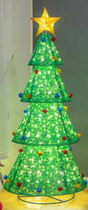 lot 246 image: Tangkula 6.5 FT Pop-Up Lighted Christmas Tree, Artificial Xmas with 200 Warm White LED Lights, Collapsible Decoration, Fabric Celebration for Indoors & Outdoors