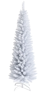 lot 413 image: Costway 6-ft Pencil White Artificial Christmas Tree