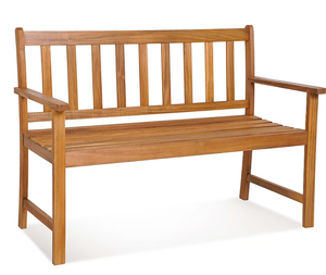 lot 418 image: Costway 48-in W x 34-in H Natural Acacia Garden Bench (USED)