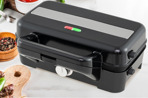 lot 430 image: KOTEK 3 In 1 Sandwich Maker, Waffle Maker with Removable Plates, 5-Gear Temperature Control, Non-Stick Coating, Cool Touch Handle & Indicator Lights, Panini Press for Breakfast, 1200W