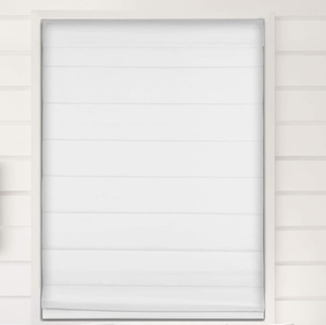 lot 441 image: Arlo Blinds Darkening Fabric Roman Shades, Color White, Size 34.5 W X 72 H, Cordless Lift Window Blinds