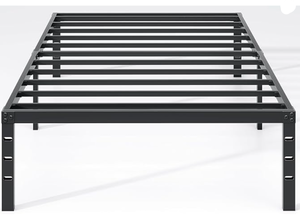 lot 448 image: NEW JETO Metal Bed Frame,Twin Size Bed Frame with Storage Space,Heavy Duty Sturdy Mattress Foundation,Easy Assembly,No Box Spring Needed, Black,18 Inch,Twin 74.5L x 37.5W x 18H