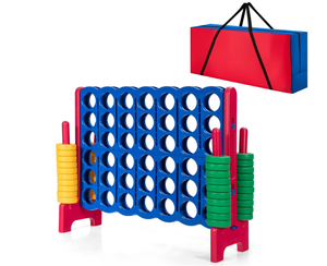lot 165 image: COSTWAY Jumbo 4-to-Score Giant Game Set with Storage Carrying Bag, 4 in A Row for Kids and Adults