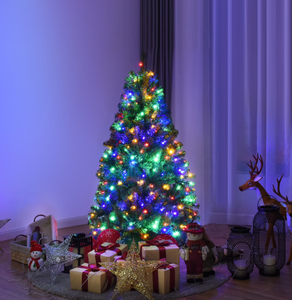 lot 222 image: Costway 4Ft Pre-Lit Artificial Christmas Tree Hinged 100 LED Lights