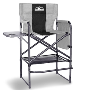 lot 237 image: Tall Directors Chair 30 Seat Height, Bar Height Folding Chair with Side Table, Foldable Camping Chair with Side Pocket for Makeup Artist, Sports Event, Supports 400LBS