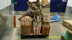 lot 97 image: New baskets with tags. 64 pieces total. Buyers Samples