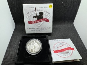 lot 83 image: Beautiful Proof U.S. Mint Negro Leagues Baseball Comm. Silver Dollar in Original Mint Box with COA
