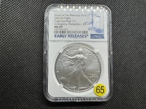 lot 65 image: 2021-S Eagle Landing Type 2 1 Oz. Silver American Eagle NGC MS69 Emergency Production - Early Releases