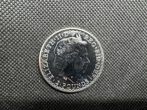 lot 70 image: 2015 BU Silver 2 Pound British Coin - 1 Oz. of Silver