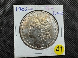 lot 41 image: 1902-O Morgan Silver Dollar Marked AU When Purchased - Toned