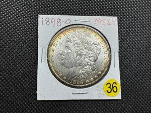lot 36 image: 1898-O Morgan Silver Dollar Marked MS64 When Purchased - Nicely Toned