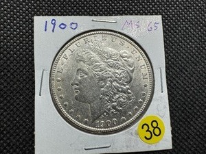 lot 38 image: 1900 Morgan Silver Dollar Marked MS65 When Purchased
