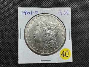 lot 40 image: 1901-O Morgan Silver Dollar Marked AU When Purchased