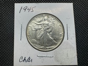 lot 92 image: 1945 Walking Liberty Half Dollar