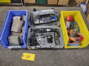 lot 80 image: Dremel, Straps, & Sanding Blocks...