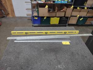 lot 111 image: (3) Rulers & Level...
