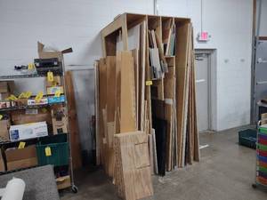 lot 204 image: Stock Rack with Assorted Sheets, Pi...