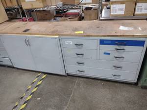 lot 221 image: (2) Cabinets, Common Top, 96x23...