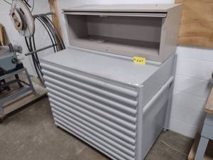 lot 229 image: Wood Flat File with Overshelf, 48x2...