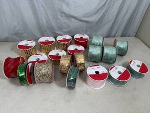 lot 25 image: 20 New Rolls of Christmas Ribbon - $260 retail
