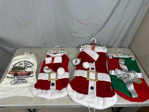 lot 53 image: 4 New Dog  Pet Holiday Clothing - Large and Medium