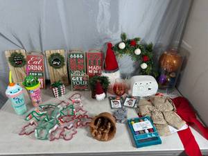 lot 57 image: Assorted New Christmas Decoration and Household Items