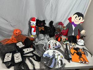 lot 71 image: New and Pre-Owned Halloween Decorations, Disney Plates